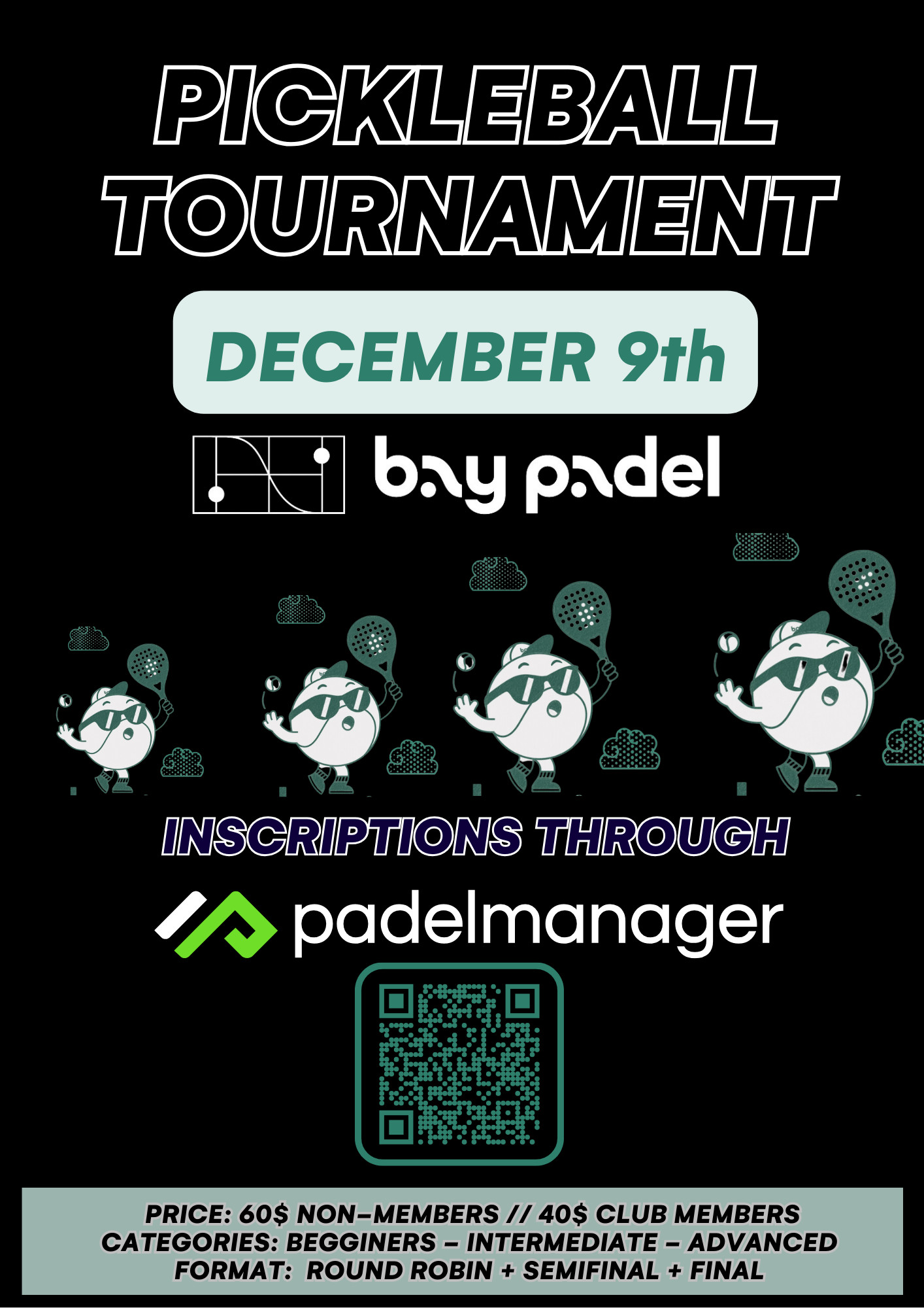 Pickleball – Round Robin Tournament December 9th